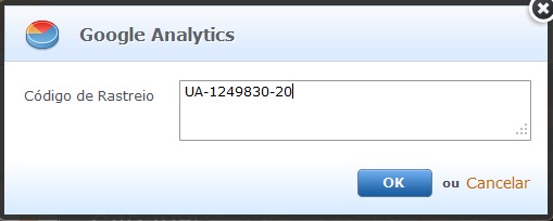 Código de monitoramento do Google Analytics no Webnode